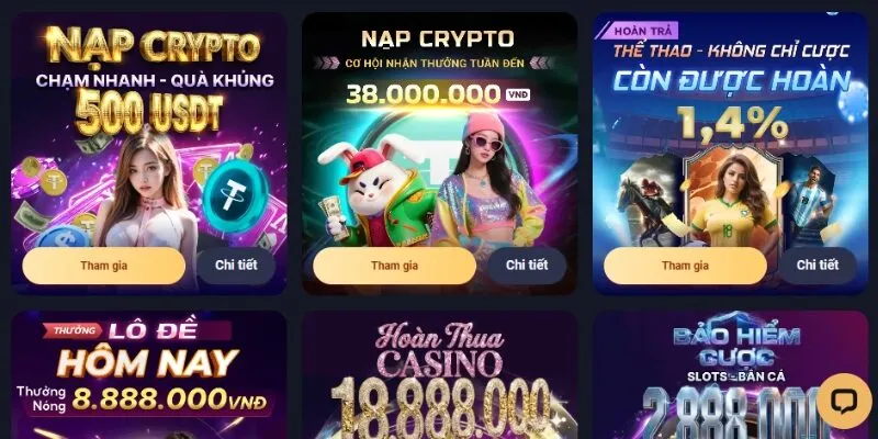 Đa dạng ưu đãi đặc sắc dành cho các thành viên tại nhà cái Vin88