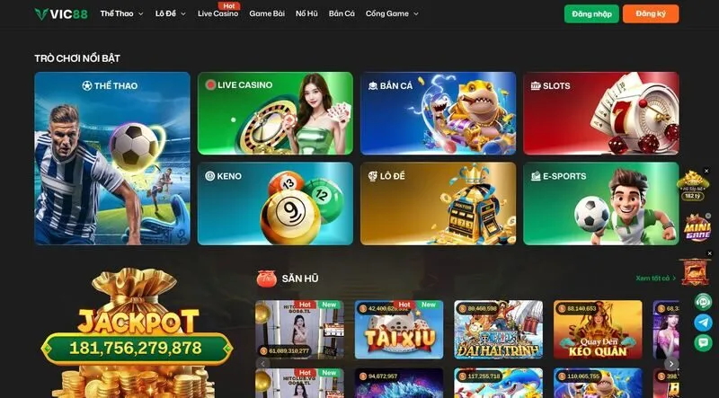 Giới thiệu sản phẩm giải trí chính tại Vic88
