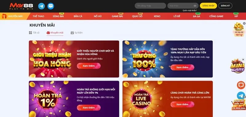 Khuyến mãi hoàn trả hấp dẫn